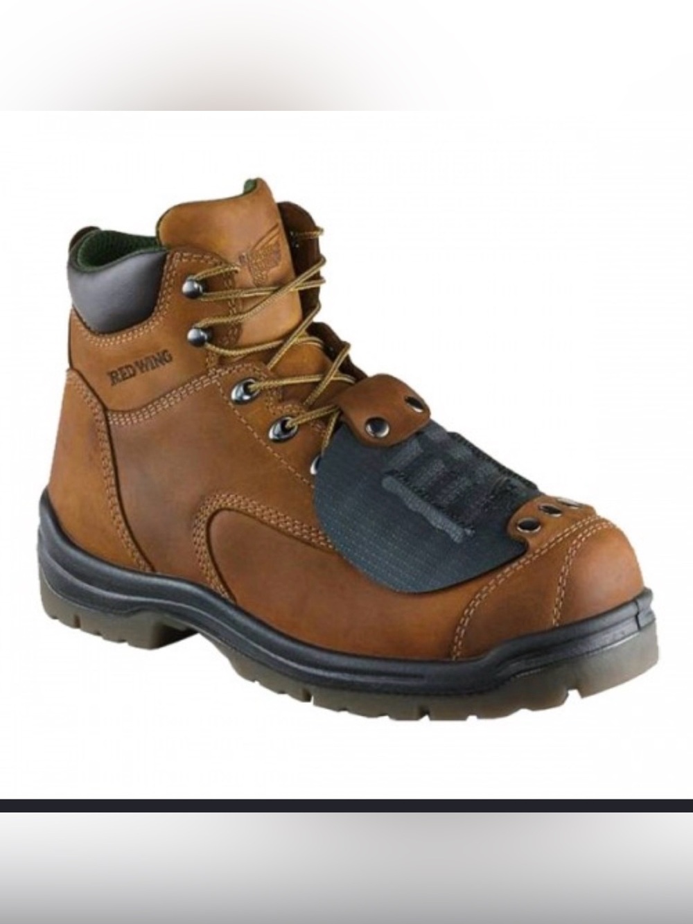 Red Wing Shoes Brown Leather Lace-Up Work Boot with Black Lace Guard